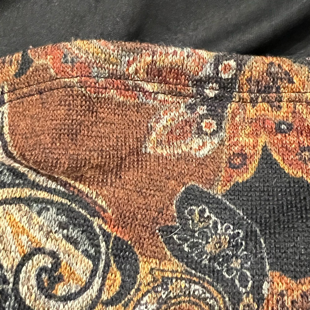 Jessica Howard Long Sleeve Dress L Brown Black Paisley - Picture 5 of 7